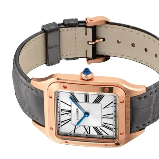 Cartier Santos-Dumont Men Automatic Silver 18ct Rose Gold Watch WGSA0032 photo 4