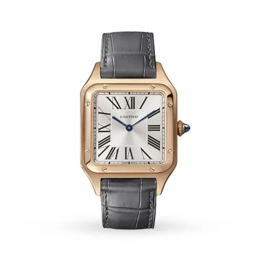 Cartier Santos-Dumont Men Quartz Silver Alligator Watch WGSA0021 - Photo 3