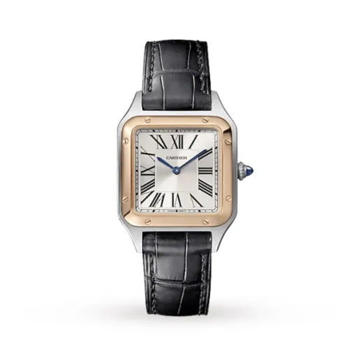 Cartier Santos-Dumont Women Quartz Silver Alligator Watch W2SA0012 photo 3