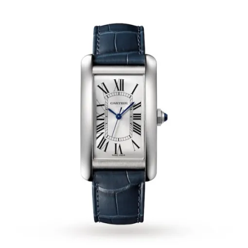 Cartier Tank Américaine Men Automatic Silver Alligator Watch WSTA0018 - Photo 2