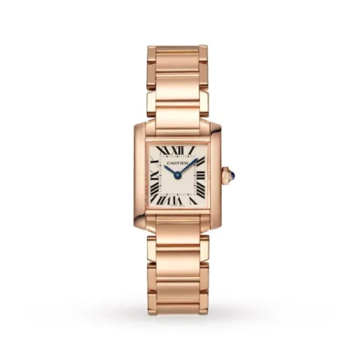 Cartier Tank Française Women Quartz Silver 18ct Rose Gold Watch WGTA0029 - Photo 3