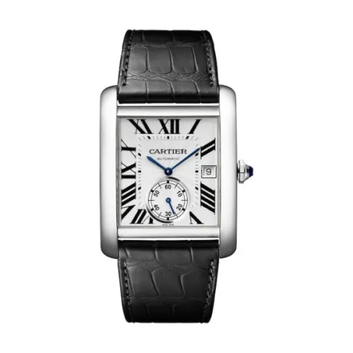 Cartier Tank MC Men Automatic Silver Alligator Watch W5330003 - Photo 3