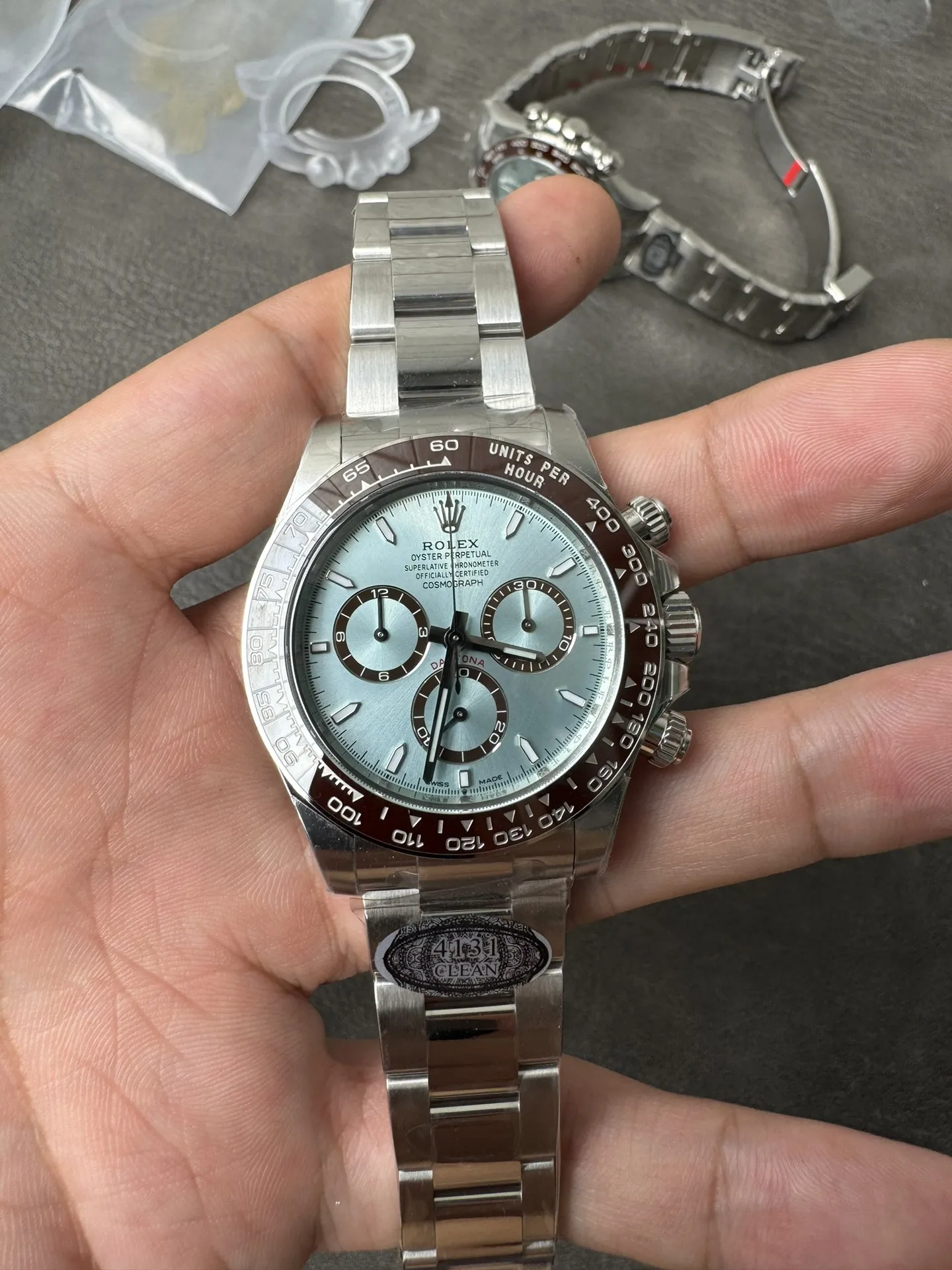 Clean Factory Daytona 126506 ICE Blue Dial Brown Ceramic Bezel SH4131 Movement 7 photo 3