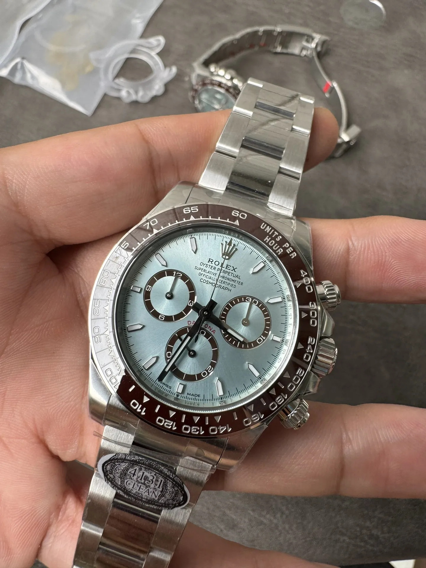 Clean Factory Daytona 126506 ICE Blue Dial Brown Ceramic Bezel SH4131 Movement 7 photo 5