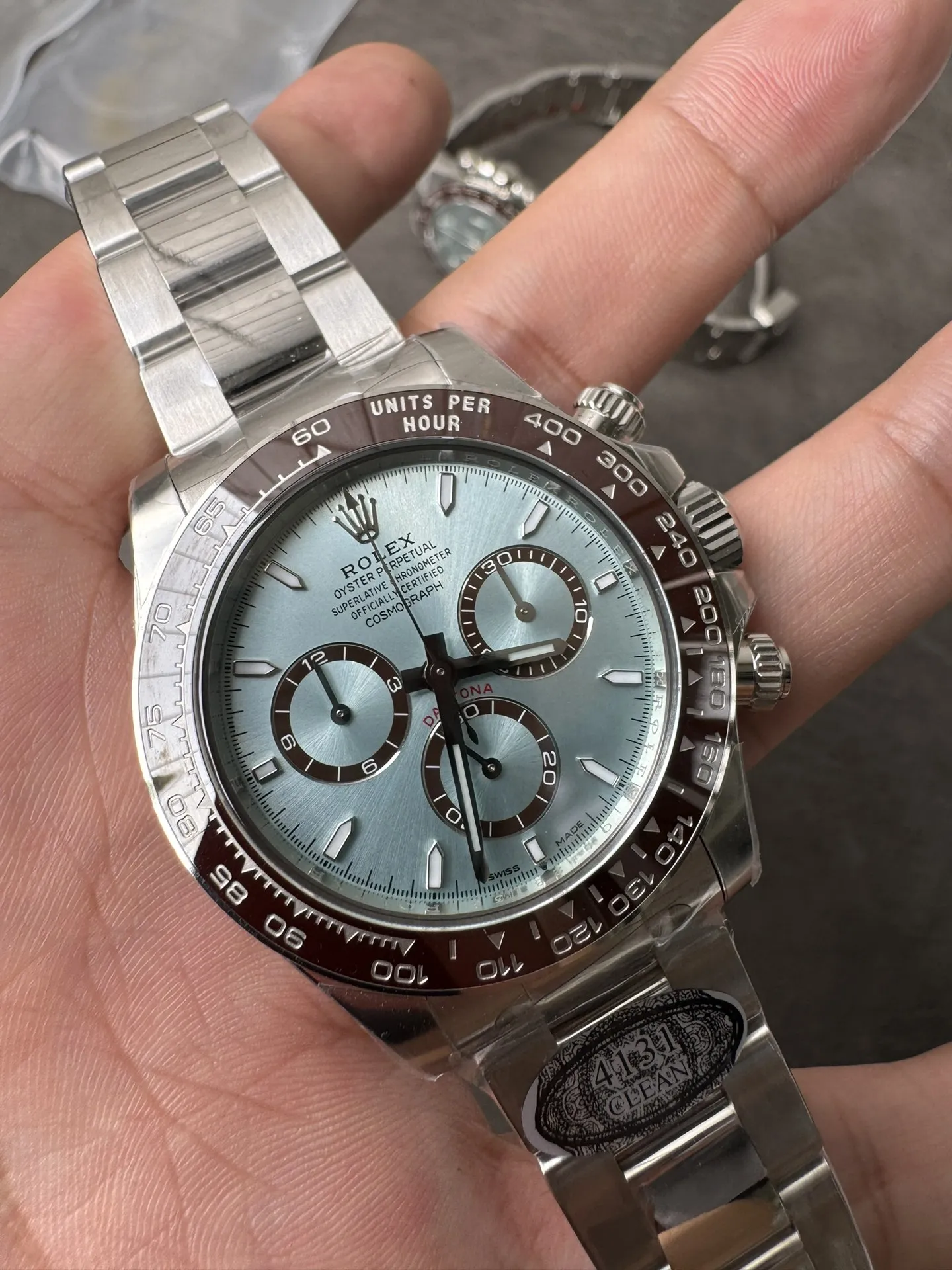 Clean Factory Daytona 126506 ICE Blue Dial Brown Ceramic Bezel SH4131 Movement 7 photo 6