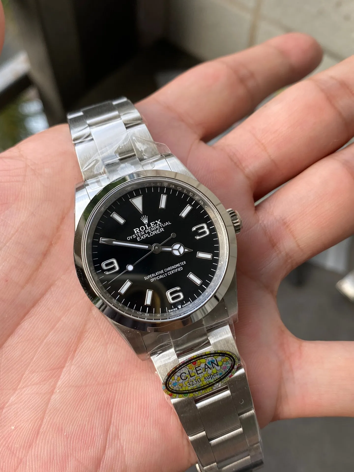 Clean Factory Explorer 124270 36mm Black Dial 904L Steel Case & Oyster Bracelet  photo 3