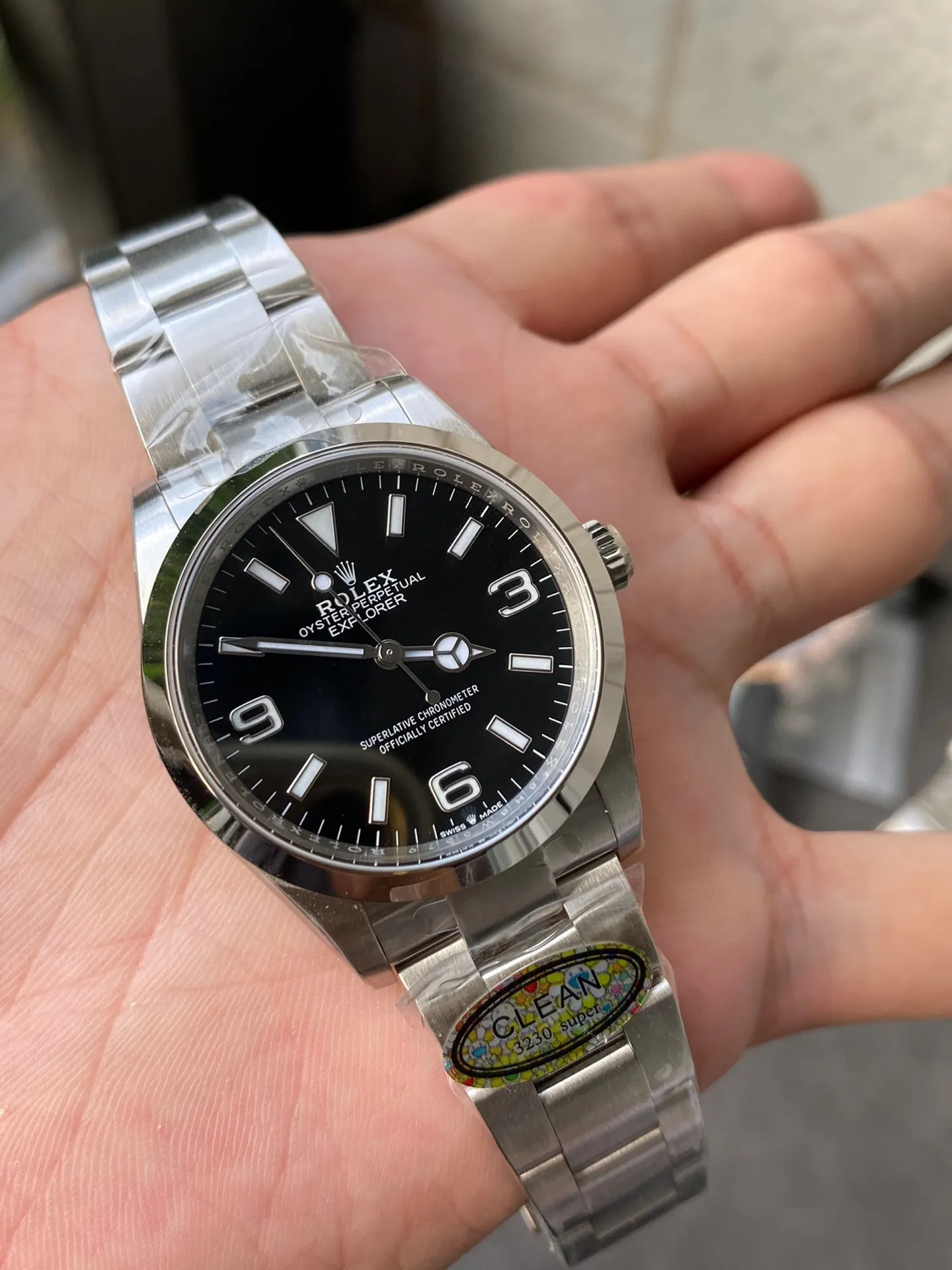 Clean Factory Explorer 124270 36mm Black Dial 904L Steel Case & Oyster Bracelet  photo 5