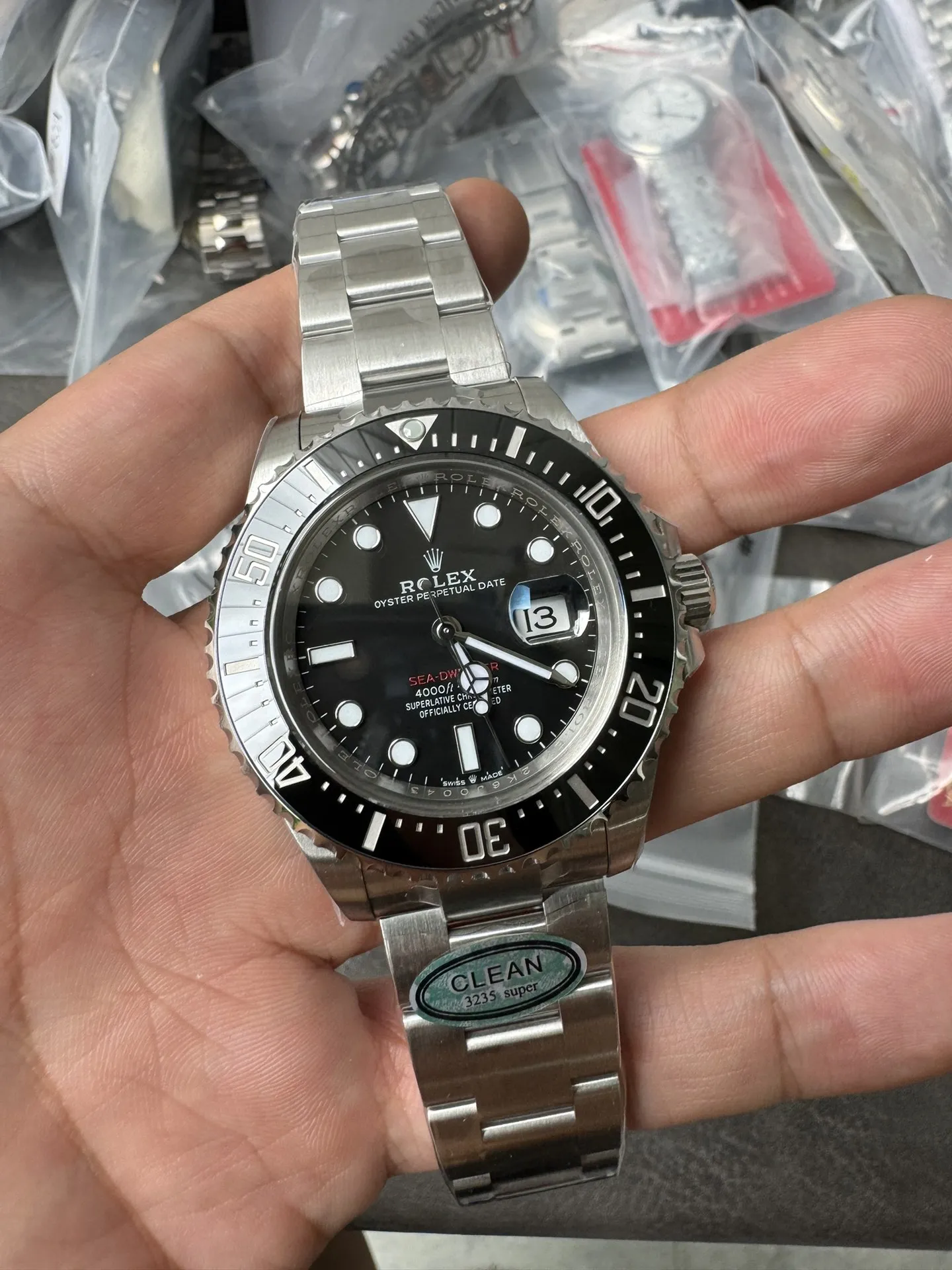 Clean Factory Rolex Sea-Dweller 126600 Single Red 904L Steel Case and Bracelet S photo 2
