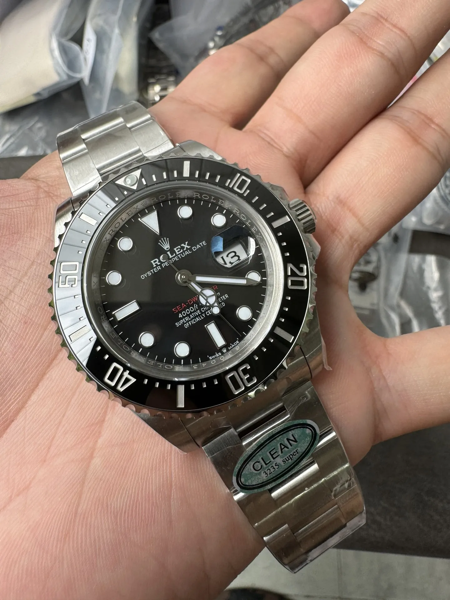Clean Factory Rolex Sea-Dweller 126600 Single Red 904L Steel Case and Bracelet S photo 3
