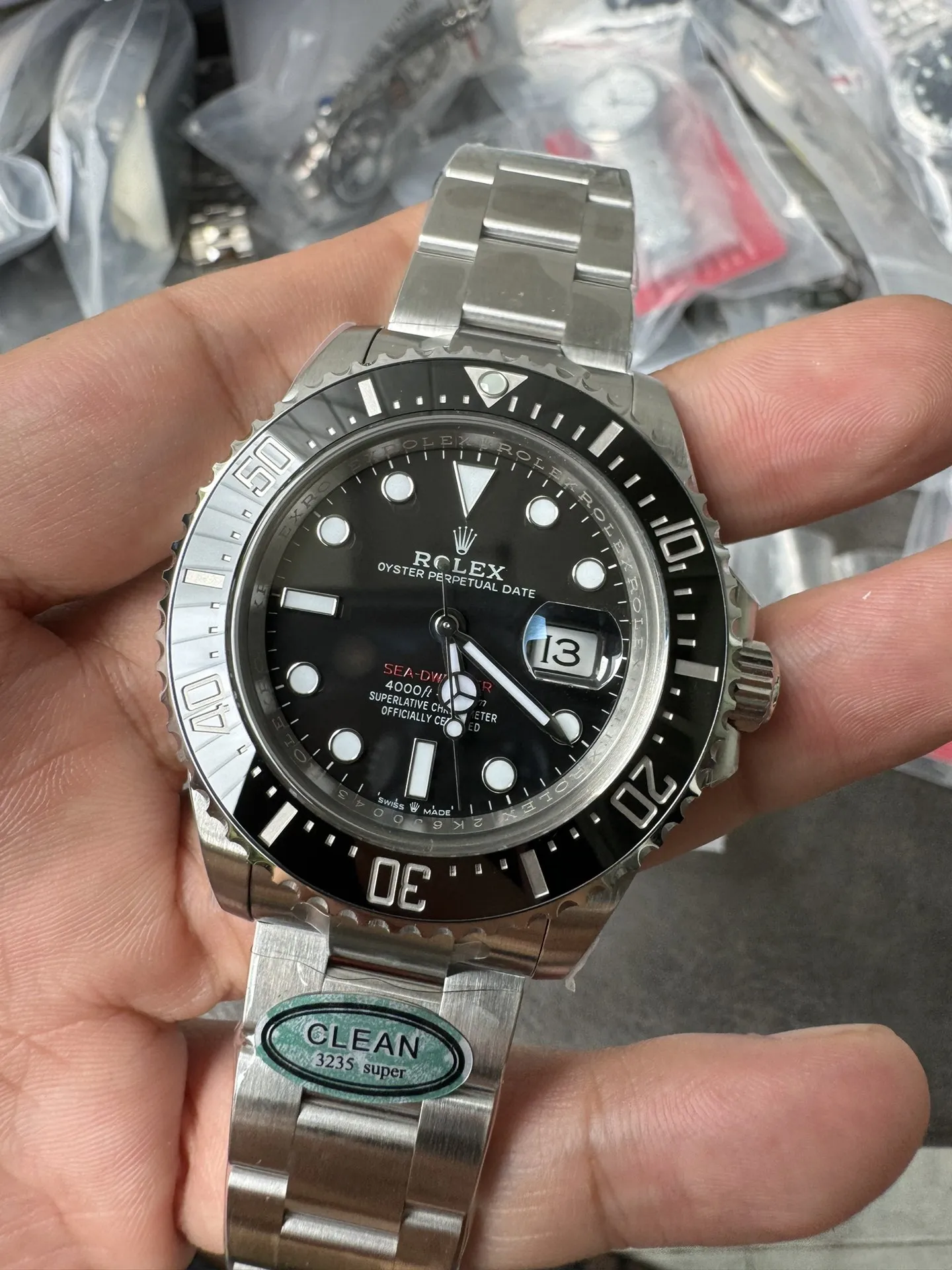 Clean Factory Rolex Sea-Dweller 126600 Single Red 904L Steel Case and Bracelet S photo 4