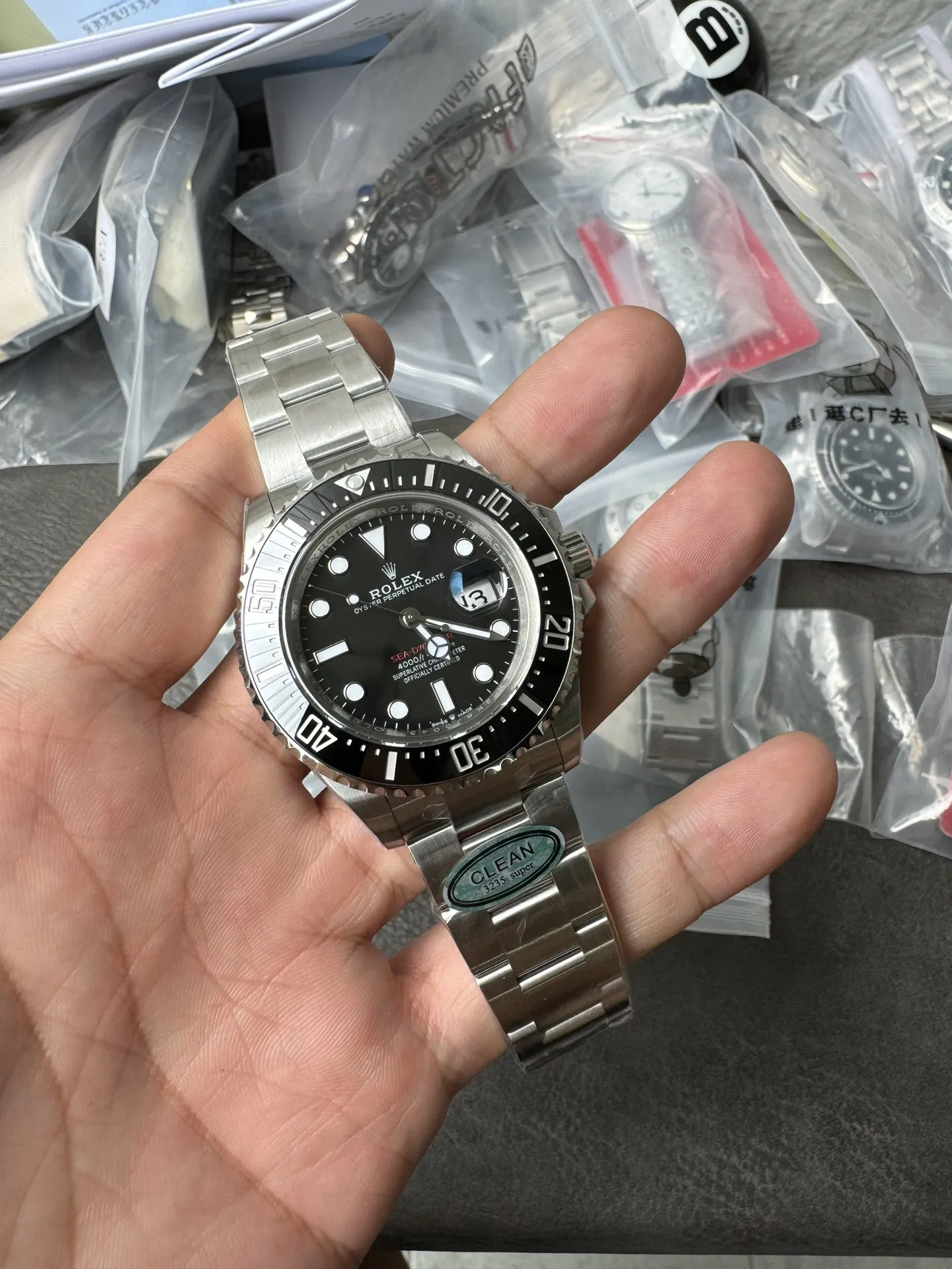 Clean Factory Rolex Sea-Dweller 126600 Single Red 904L Steel Case and Bracelet S photo 10