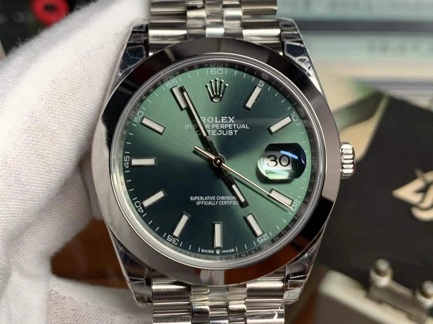 Clean Factory Watch Datejust 41 Ref 126300 White Dial Smooth Bezel 904L Steel Ca photo 3