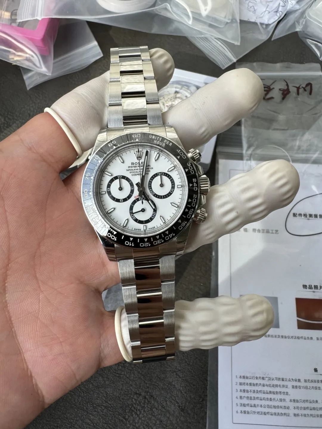 Clean Factory Watch Daytona Panda 126500LN White Dial Black Cerachrom Bezel 904L photo 5