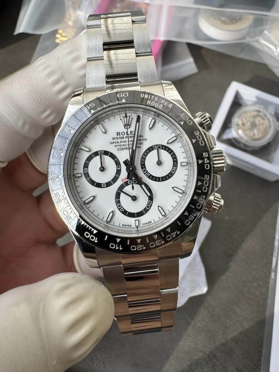 Clean Factory Watch Daytona Panda 126500LN White Dial Black Cerachrom Bezel 904L photo 8