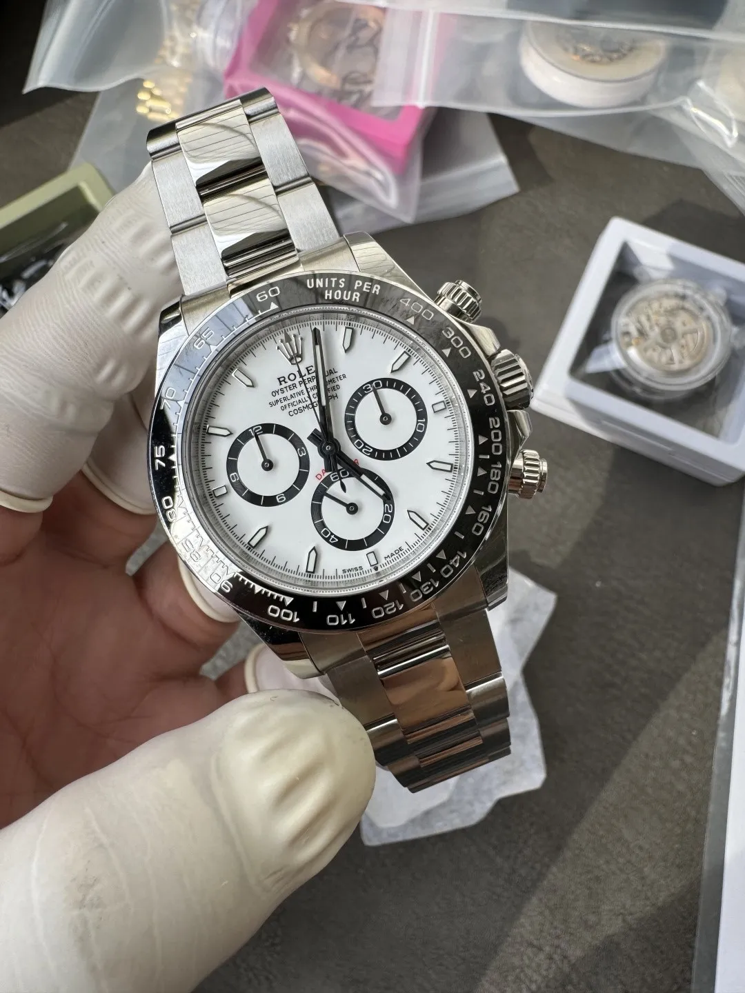 Clean Factory Watch Daytona Panda 126500LN White Dial Black Cerachrom Bezel 904L photo 9