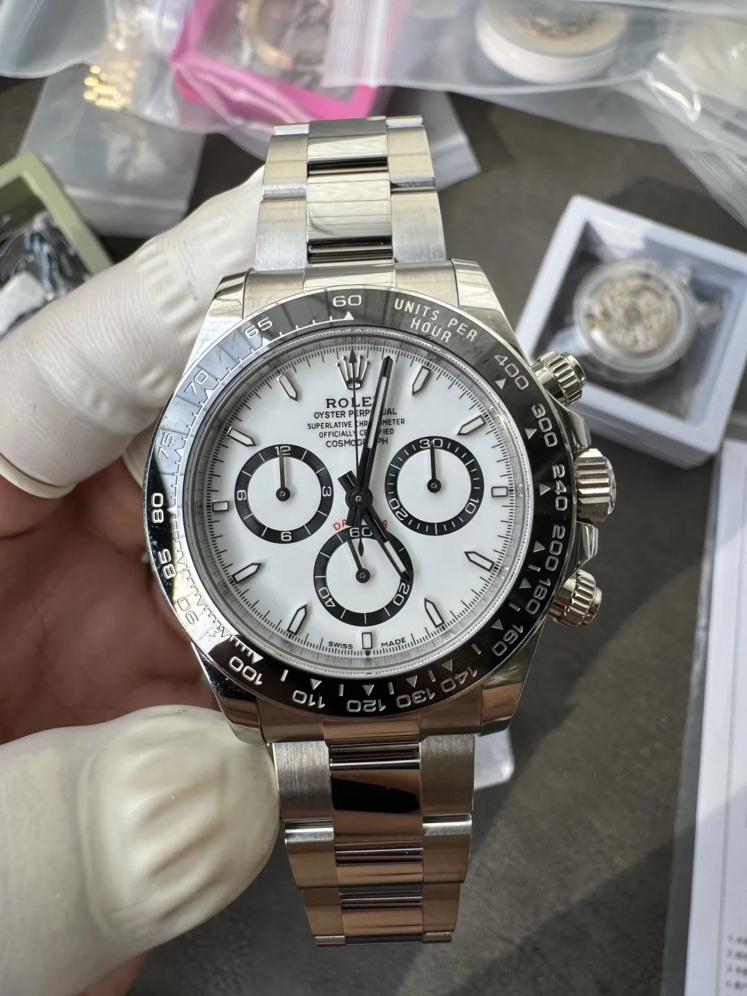 Clean Factory Watch Daytona Panda 126500LN White Dial Black Cerachrom Bezel 904L photo 10
