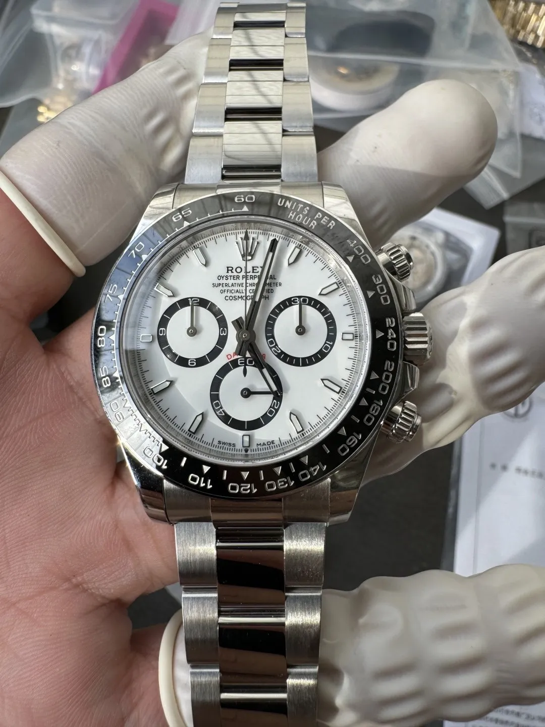 Clean Factory Watch Daytona Panda 126500LN White Dial Black Cerachrom Bezel 904L photo 12