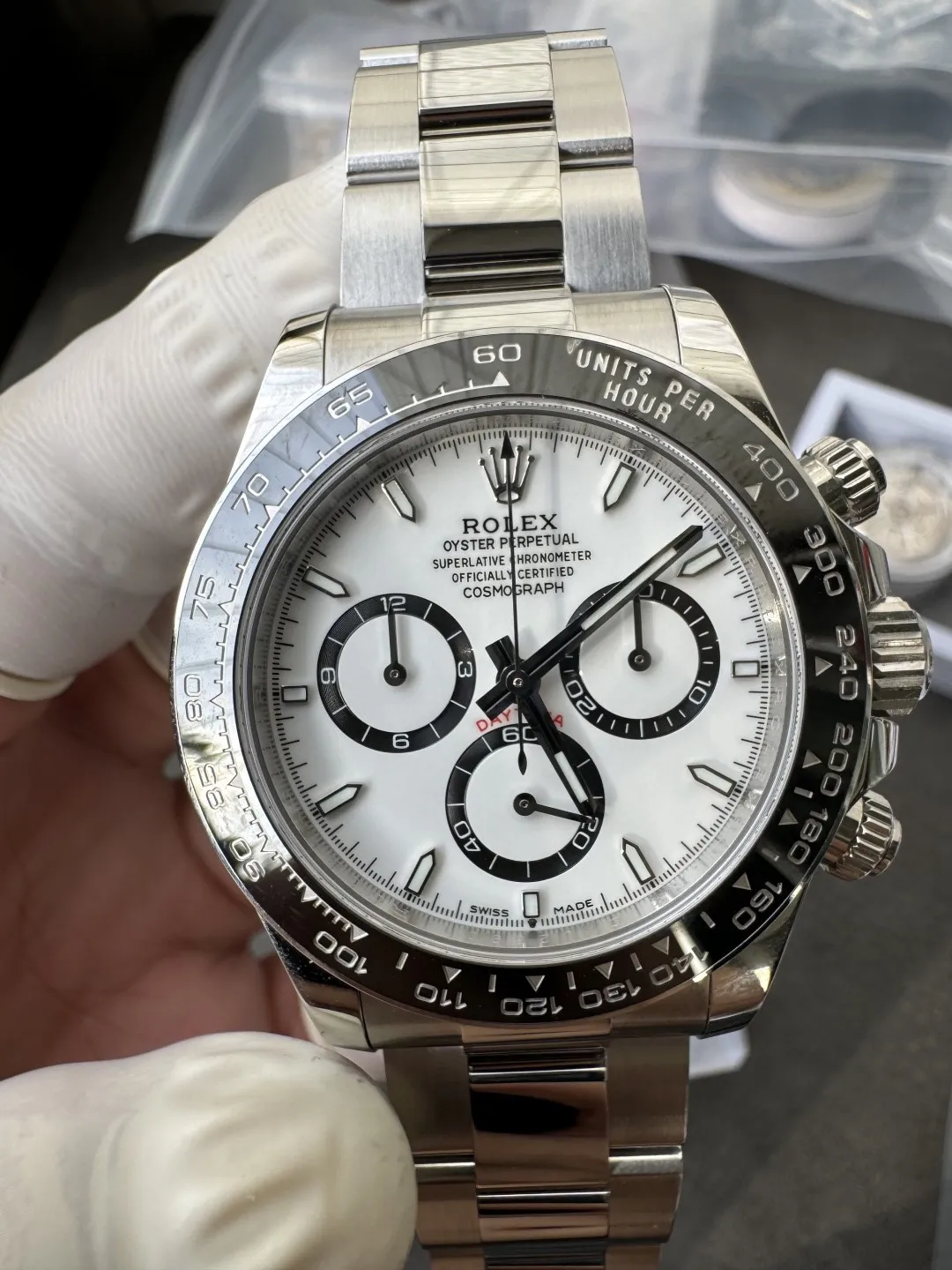 Clean Factory Watch Daytona Panda 126500LN White Dial Black Cerachrom Bezel 904L photo 15