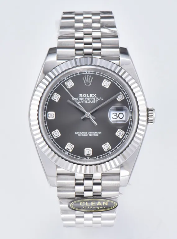 Clean Factory Datejust 36 Gray Dial with Diamond Hour Markers 904L Steel Case Jubilee Bracelet SuperClone 3235 Movement – Clean Factory Watch | The Best Super Clone Watches Store in China