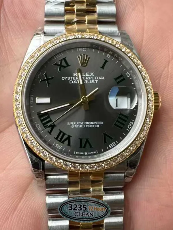 Clean Factory DateJust 36 Wimbledon 126283RBR Slate Dial Roma Indexes 904L Steel Case Yellow Gold Two Tone Jubilee Bracelet DD3235 Movement – Clean Factory Watch | The Best Super Clone Watches Store in China