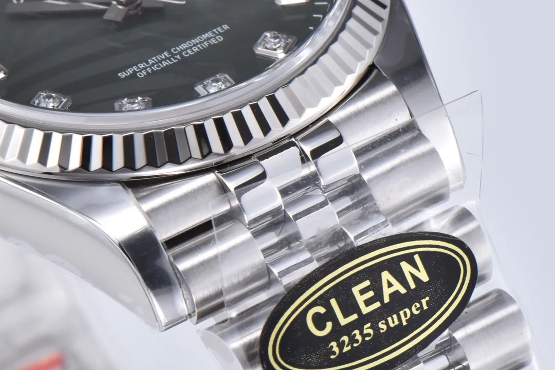 Clean Factory DateJust 36mm 126234 Green Palm Motif Dial Diamond Hour Markers Jubilee Bracelet SH3235 Caliber – Clean Factory Watch | The Best Super Clone Watches Store in China photo 5