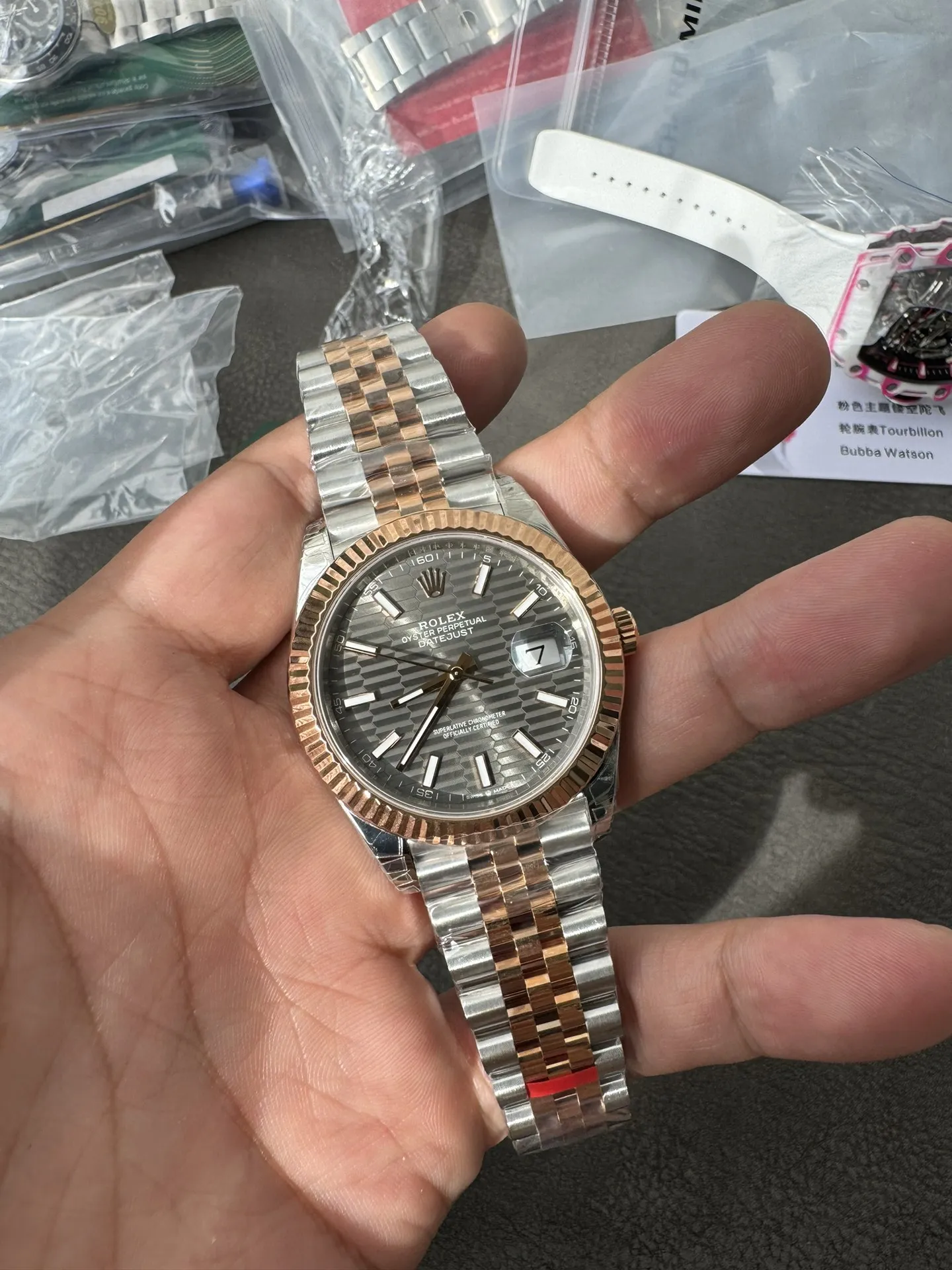 Clean Factory DateJust 41 126331 Wimbledon Slate Dial with Roma Indexes Rose Gold Smooth Bezel Two Tone Jubilee Bracelet DD3235 Movement – Clean Factory Watch | The Best Super Clone Watches Store in China photo 2