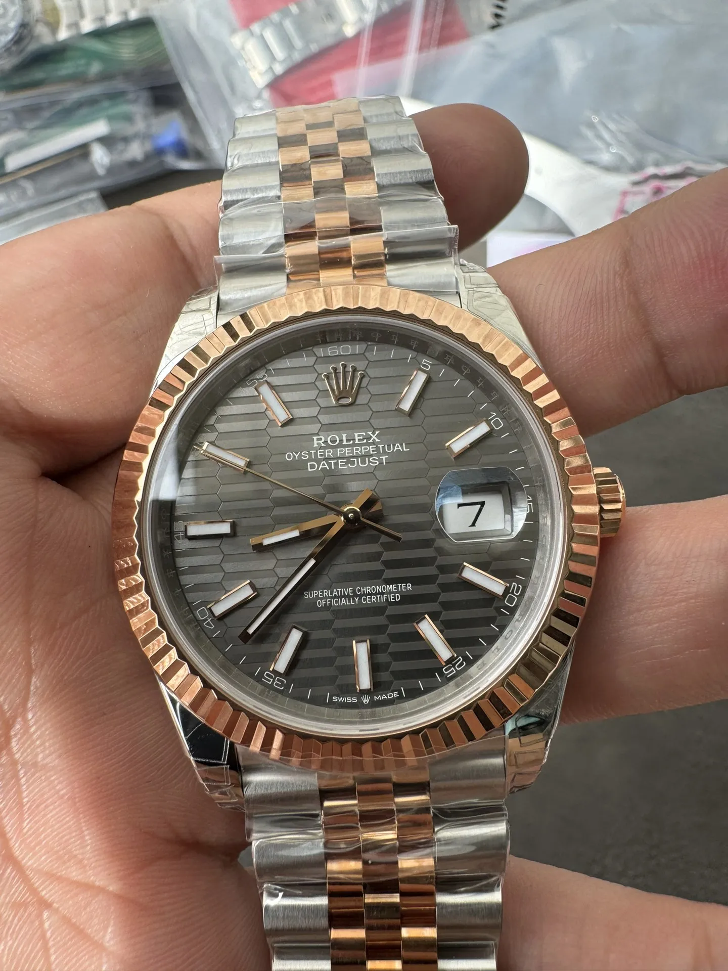 Clean Factory DateJust 41 126331 Wimbledon Slate Dial with Roma Indexes Rose Gold Smooth Bezel Two Tone Jubilee Bracelet DD3235 Movement – Clean Factory Watch | The Best Super Clone Watches Store in China photo 4