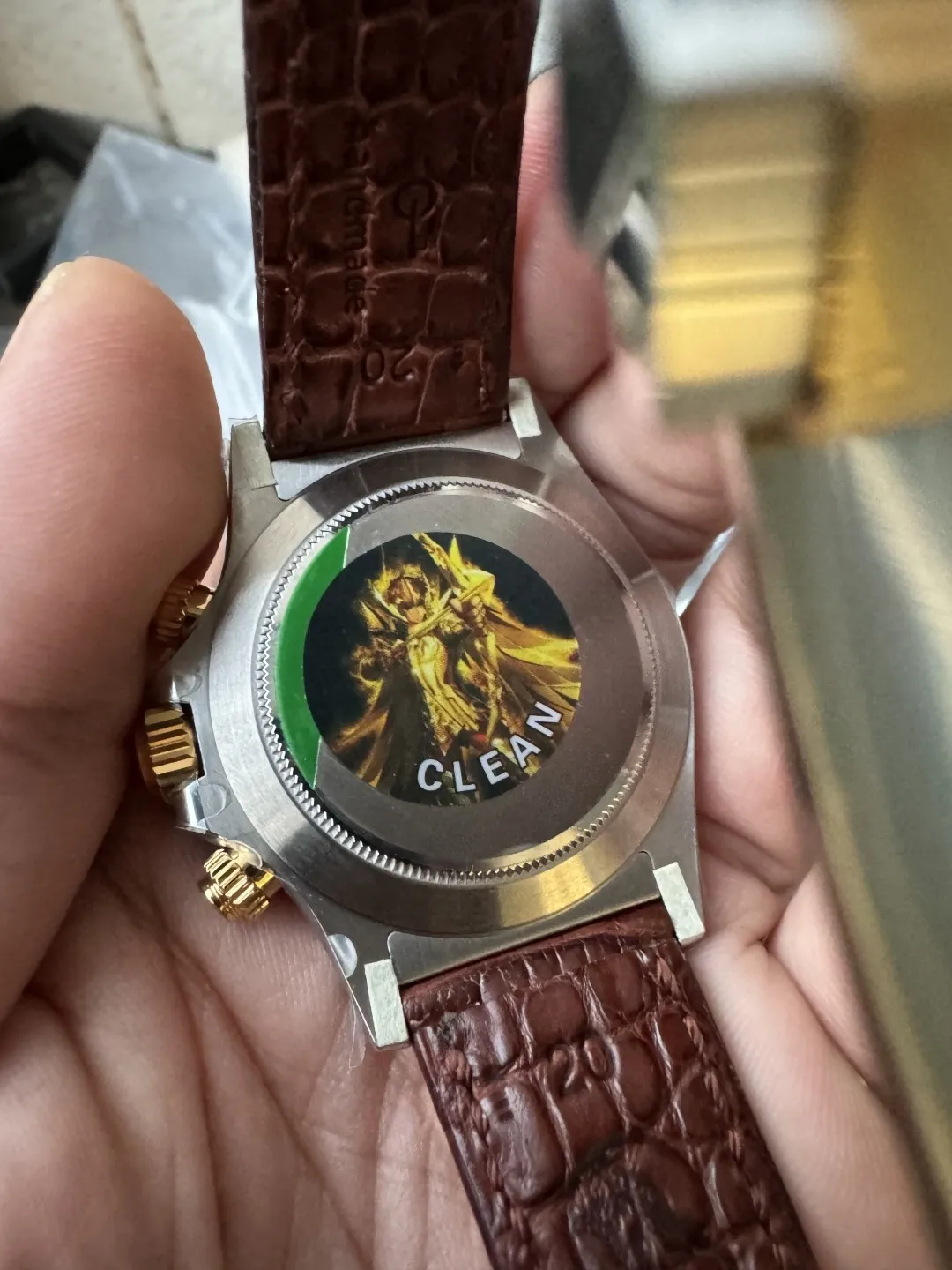 Clean Factory Daytona 116503 Black Mother of Pearl Dial Diamond Hour Markers Yellow Gold Bezel Brown Alligator Strap DD4130 Caliber – Clean Factory Watch | The Best Super Clone Watches Store in China photo 13