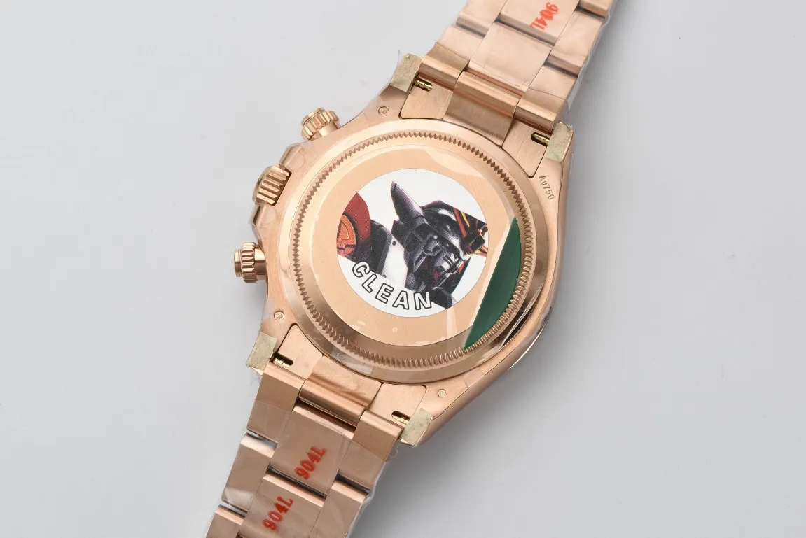 Clean Factory Daytona 126505 Rose Gold Case & Bracelet Black Dial with Rose Gold Sub-Dial SH4131 Movement – Clean Factory Watch | The Best Super Clone Watches Store in China photo 10