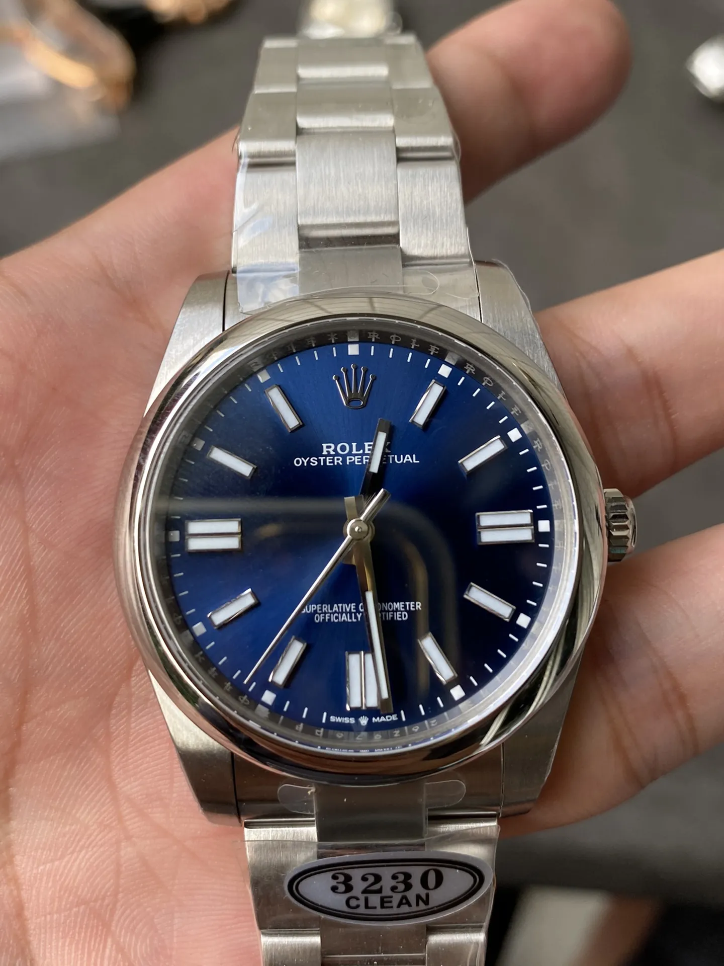 Clean Factory Oyster Perpetual 124300 Blue Dial 41mm CF OP 904L OysterSteel Case & Bracelet VR3230 Movement – Clean Factory Watch | The Best Super Clone Watches Store in China