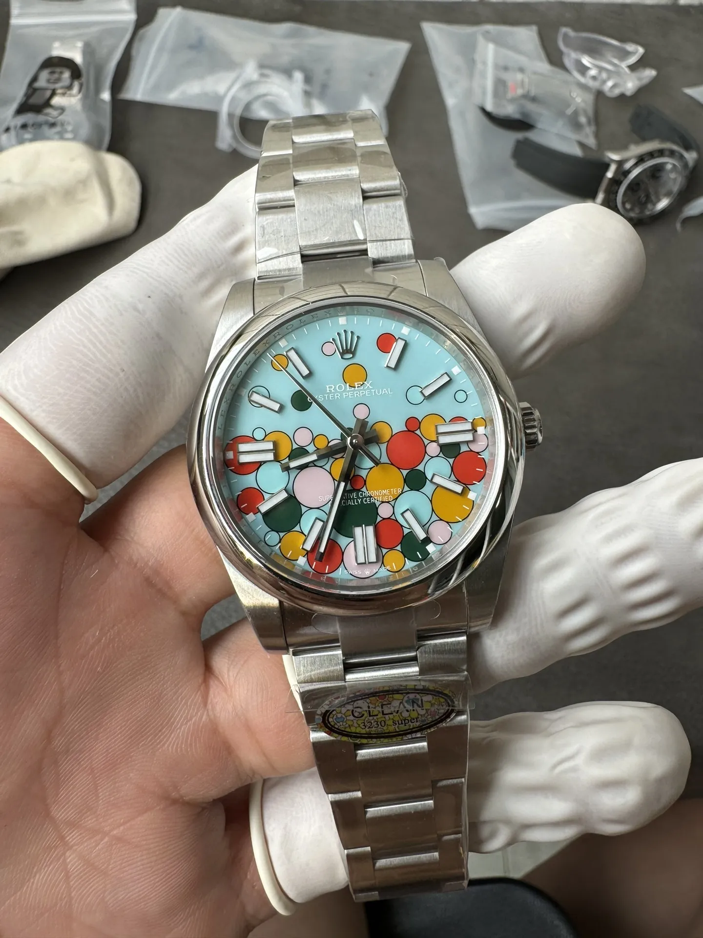 Clean Factory Oyster Perpetual 124300 Celebration Dial CF OP Watch 41mm 904L Steel VR3230 – Clean Factory Watch | The Best Super Clone Watches Store in China