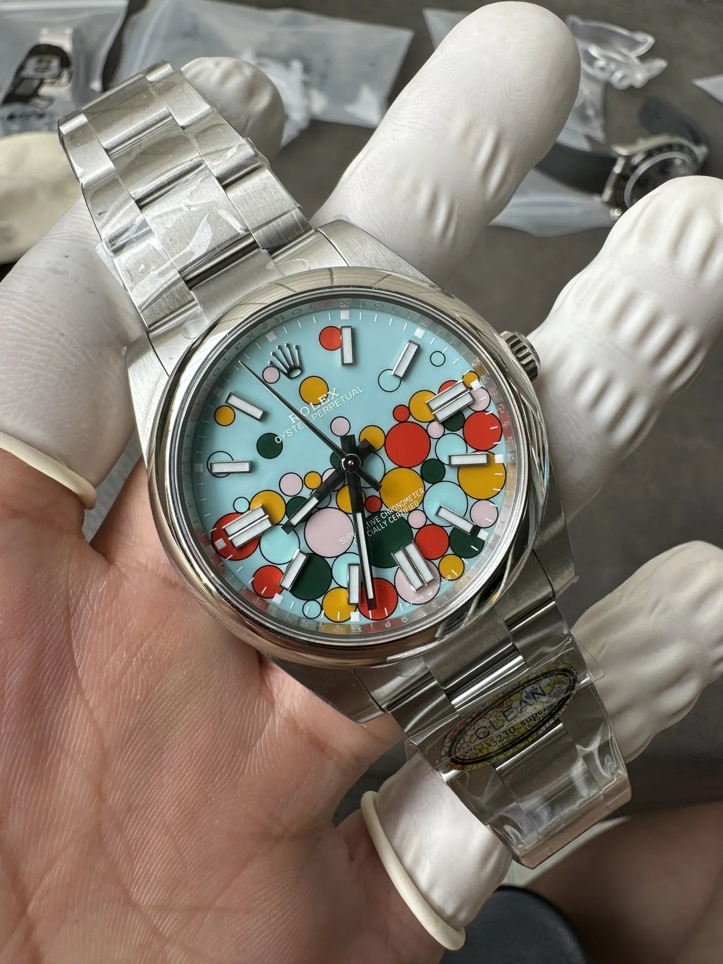 Clean Factory Oyster Perpetual 124300 Celebration Dial CF OP Watch 41mm 904L Steel VR3230 – Clean Factory Watch | The Best Super Clone Watches Store in China photo 3