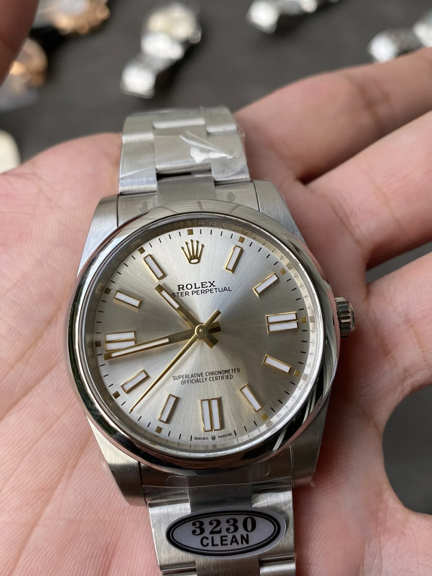 Clean Factory Oyster Perpetual 124300 CP OP 41mm Silver Dial 904L Steel VR3230 Movement – Clean Factory Watch | The Best Super Clone Watches Store in China