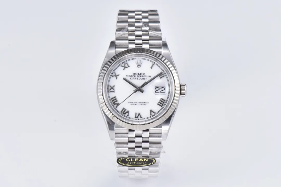 Clean Factory Rolex Datejust 36 White Dial with Roma Hour Markers ShangHai 3235 Movement Jubilee Bracelet – Clean Factory Watch | The Best Super Clone Watches Store in China photo 2