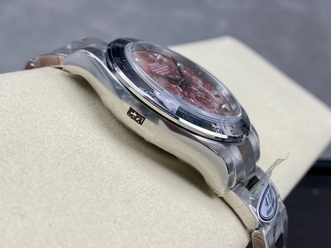 Clean Factory Rolex Daytona 116509 Red Garnet Dial Diamonds Index DD4130 Movement Oyster Bracelet – Clean Factory Watch | The Best Super Clone Watches Store in China photo 6