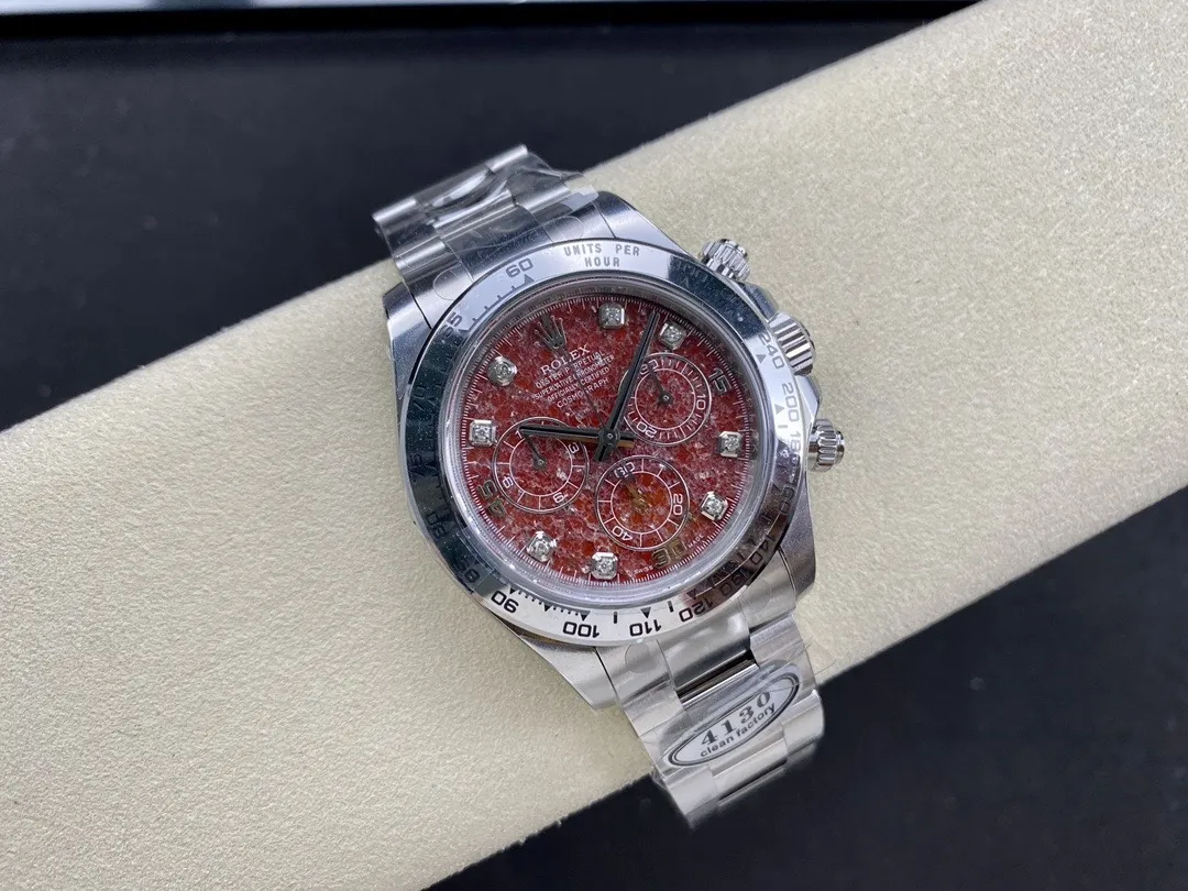Clean Factory Rolex Daytona 116509 Red Garnet Dial Diamonds Index DD4130 Movement Oyster Bracelet – Clean Factory Watch | The Best Super Clone Watches Store in China photo 7