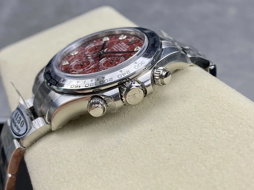 Clean Factory Rolex Daytona 116509 Red Garnet Dial Diamonds Index DD4130 Movement Oyster Bracelet – Clean Factory Watch | The Best Super Clone Watches Store in China photo 8