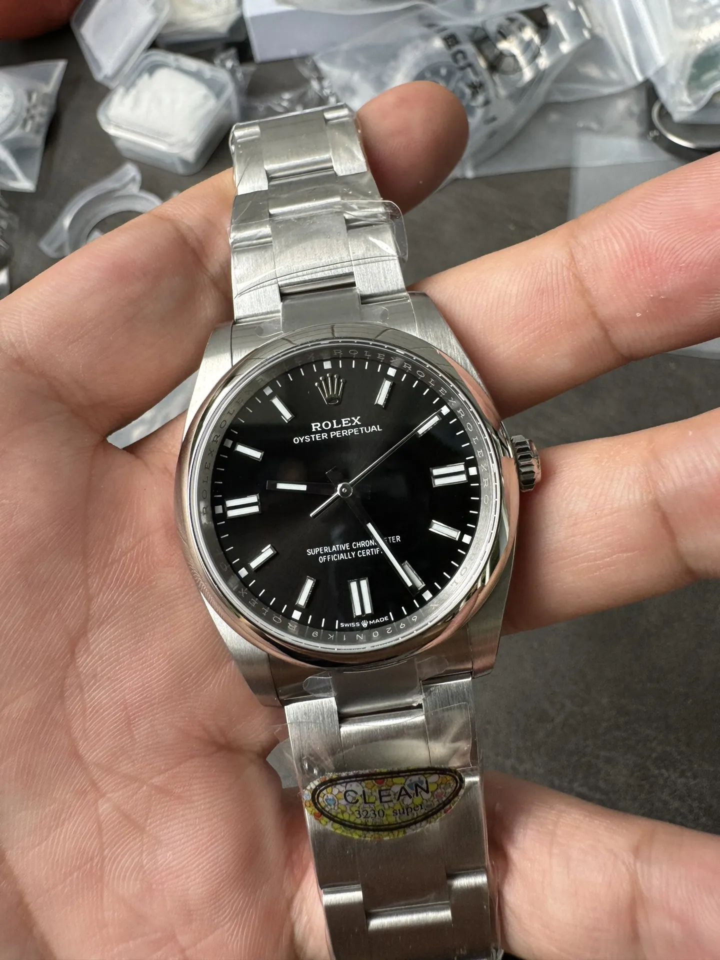 Clean Factory Rolex Oyster Perpetual 126000 36mm 904L Steel Black Dial VR3230 Movement – Clean Factory Watch | The Best Super Clone Watches Store in China photo 2
