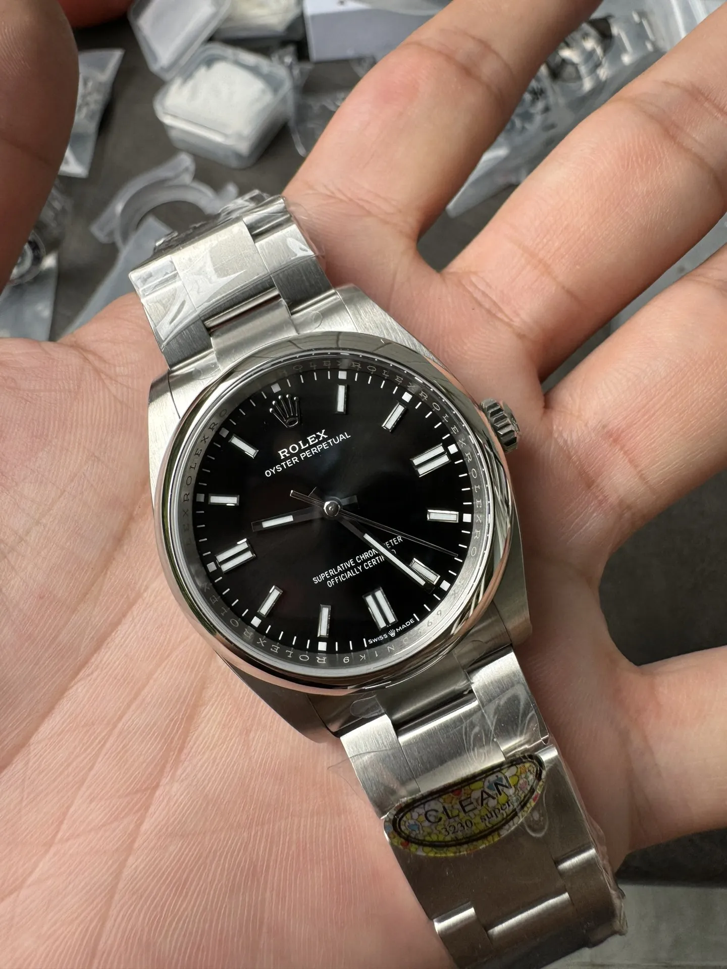 Clean Factory Rolex Oyster Perpetual 126000 36mm 904L Steel Black Dial VR3230 Movement – Clean Factory Watch | The Best Super Clone Watches Store in China photo 4