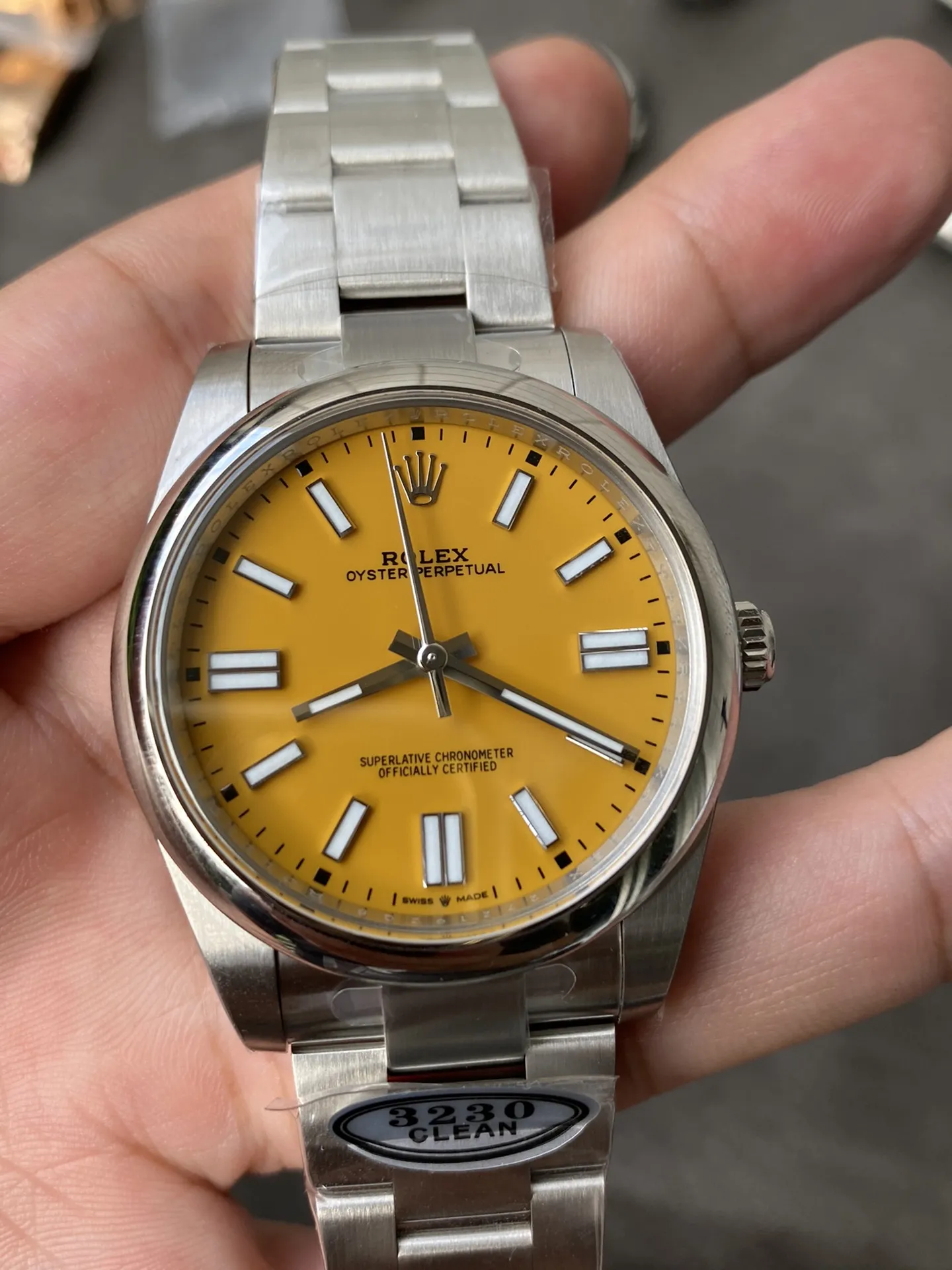 Clean Factory Rolex Oyster Perpetual 126000 36mm Yellow Dial 904L Steel VR3230 Movement – Clean Factory Watch | The Best Super Clone Watches Store in China photo 2