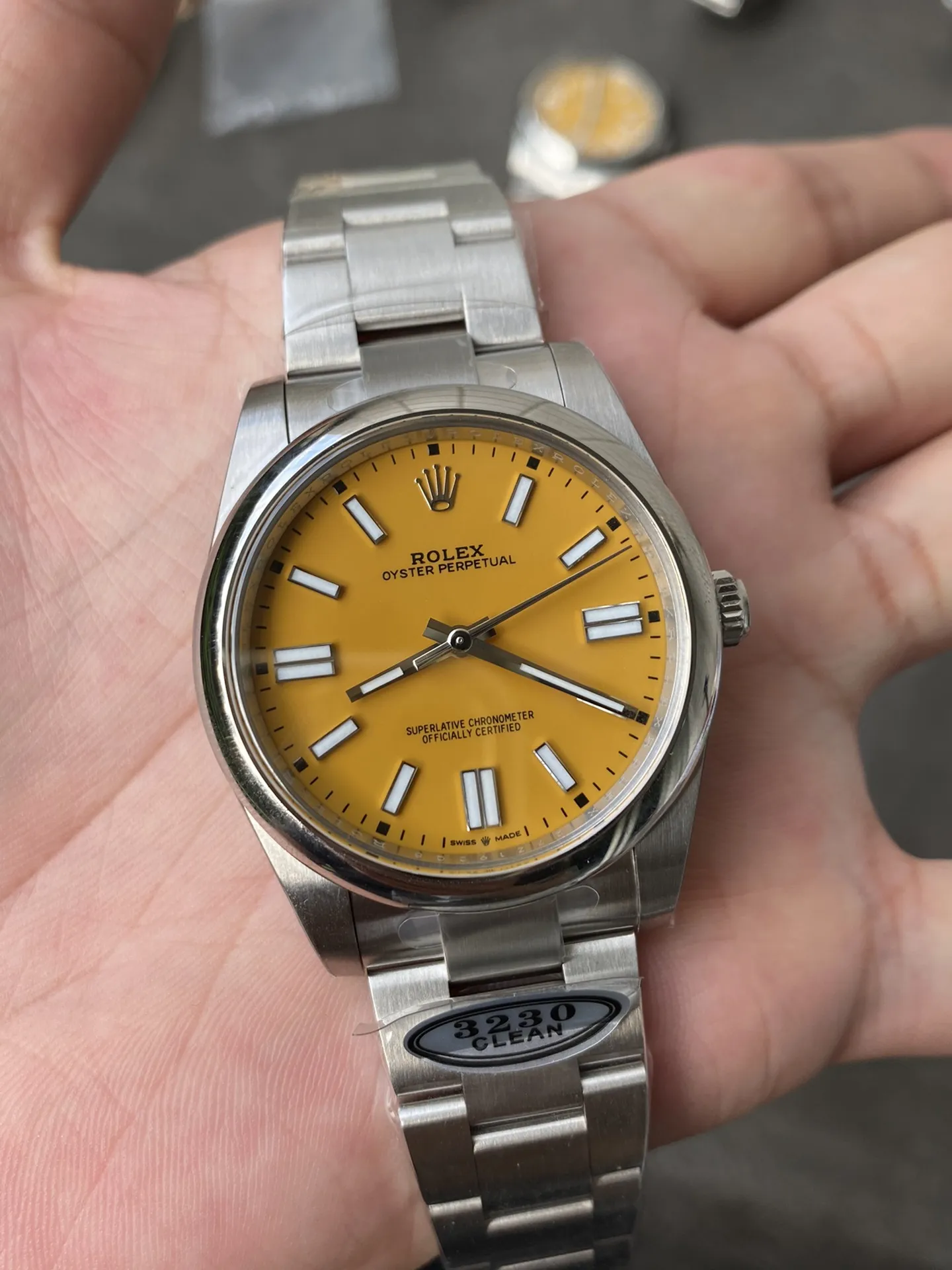 Clean Factory Rolex Oyster Perpetual 126000 36mm Yellow Dial 904L Steel VR3230 Movement – Clean Factory Watch | The Best Super Clone Watches Store in China photo 3