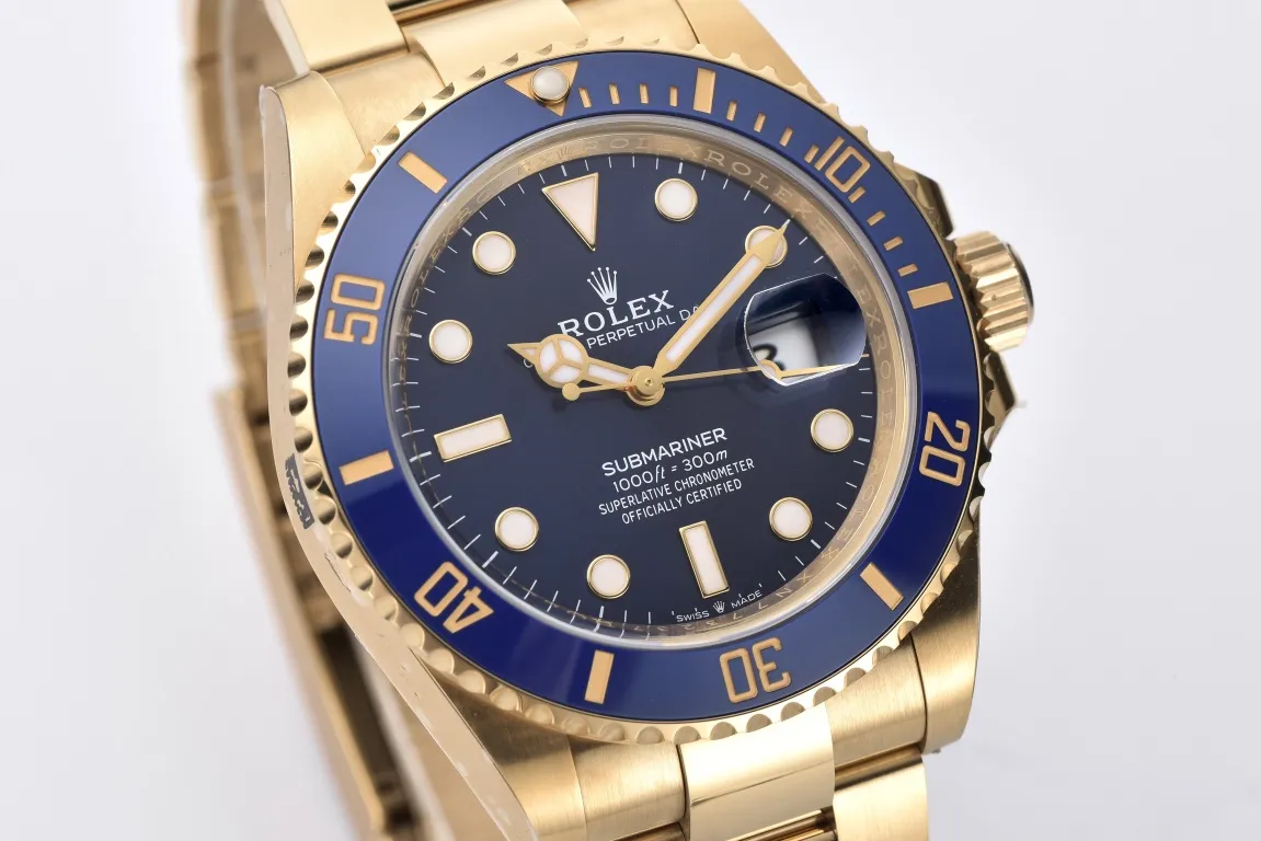 Clean Factory Rolex Submariner 126618LB 41mm Blue Dial & Ceramic Bezel Full Yellow Gold Plated Case & Oyster Bracelet SH3235 Movement – Clean Factory Watch | The Best Super Clone Watches Store in China photo 3