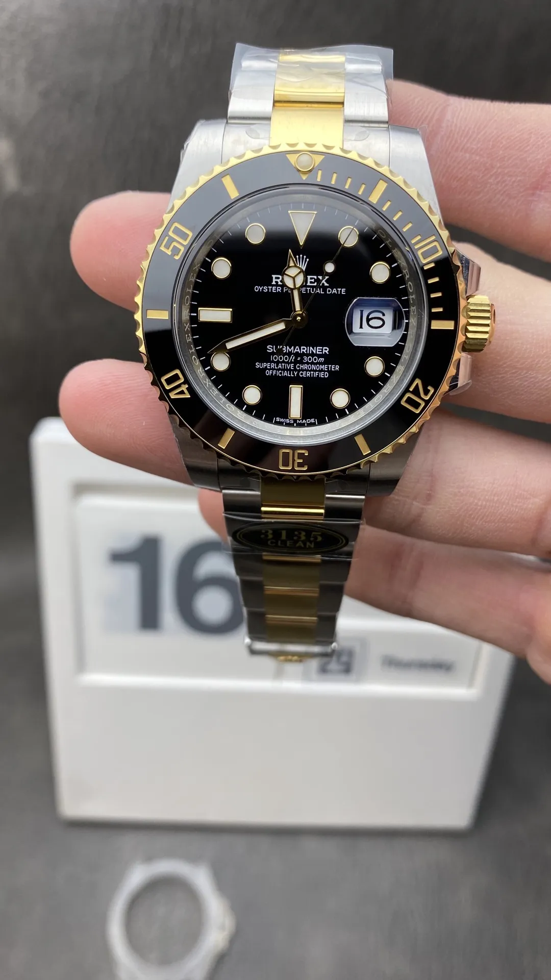 Clean Factory Submariner 116613LN Black Dial Black Ceramic Bezel 40mm 904 Steel Case Two Tone Yollow Gold & Steel Oyster Bracelet VR3135 Movement – Clean Factory Watch | The Best Super Clone Watches Store in China