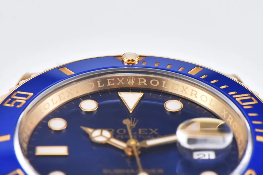 Clean Factory Submariner 116618LB 40mm Blue Dial & Ceramic Bezel Full Yellow Gold Plated Case & Oyster Bracelet VS3135 Movement – Clean Factory Watch | The Best Super Clone Watches Store in China photo 5