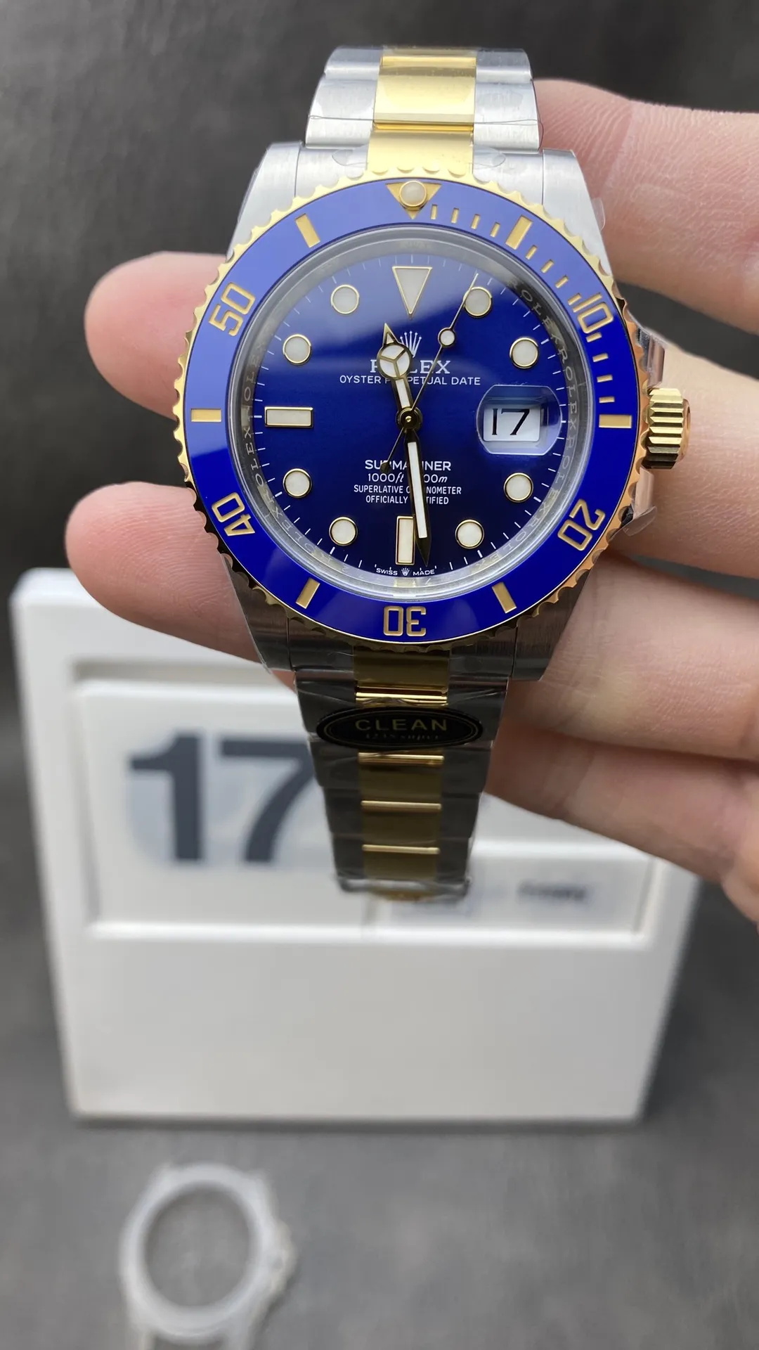 Clean Factory Submariner 126613LB Blue Dial Blue Ceramic Bezel 41mm 904 Steel Case Two Tone Yollow Gold & Steel Oyster Bracelet VR3235 Movement – Clean Factory Watch | The Best Super Clone Watches Store in China