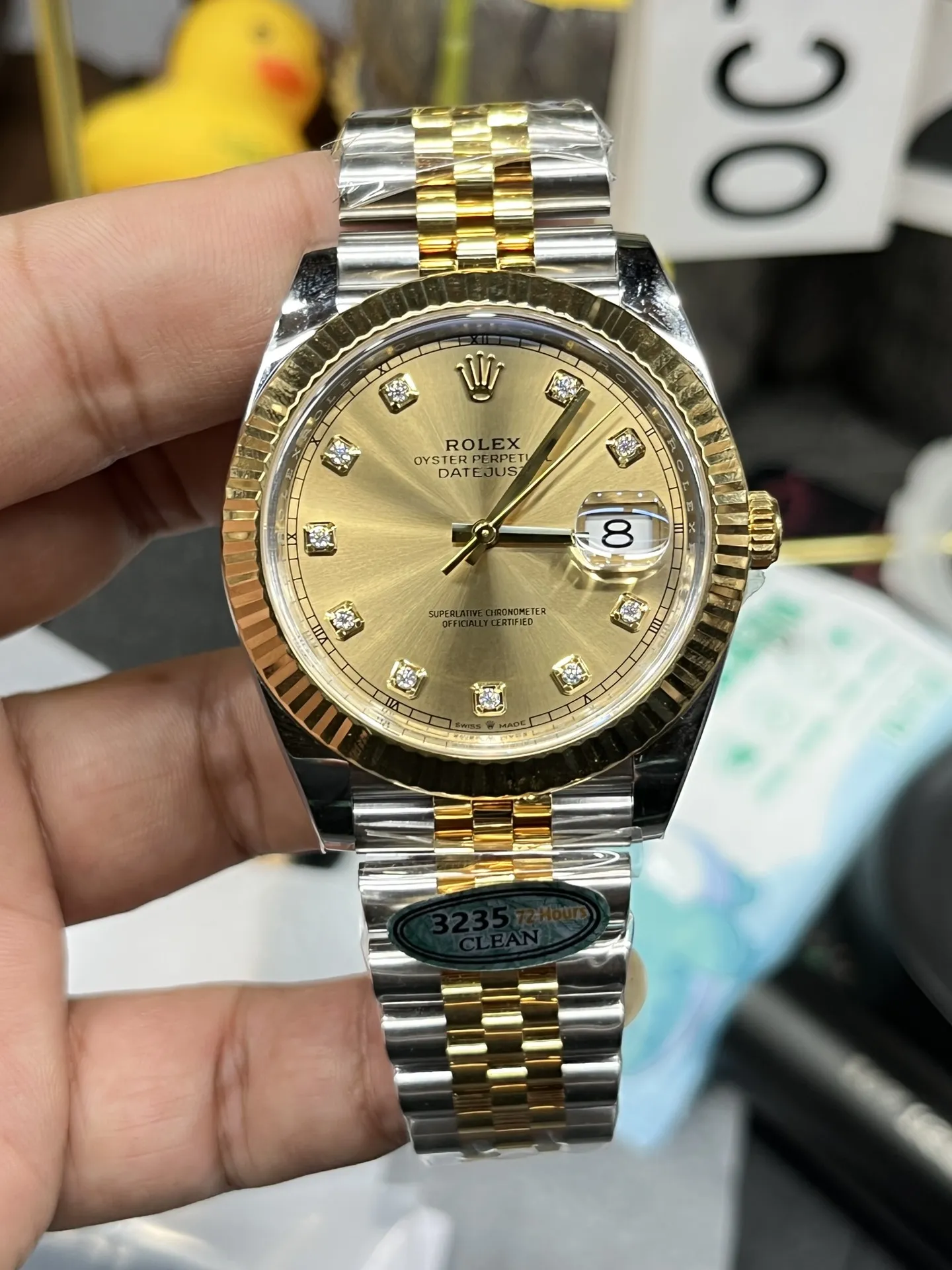 Clean Factory Watch Datejust 36 126233 Yellow Gold Dial & Bezel Diamonds Hour Markers Two Tone Jubilee Bracelet 3235 Caliber – Clean Factory Watch | The Best Super Clone Watches Store in China photo 2