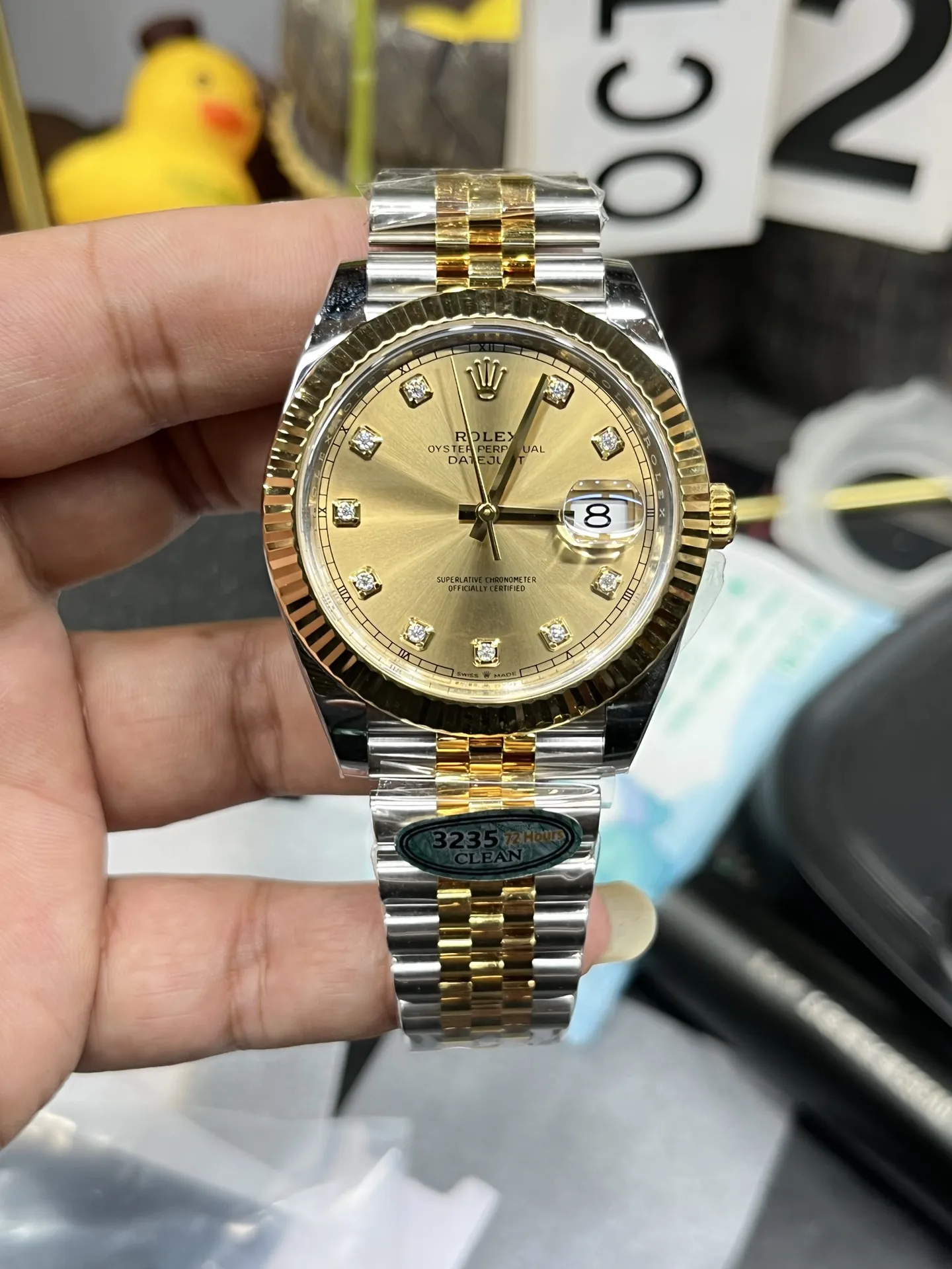 Clean Factory Watch Datejust 36 126233 Yellow Gold Dial & Bezel Diamonds Hour Markers Two Tone Jubilee Bracelet 3235 Caliber – Clean Factory Watch | The Best Super Clone Watches Store in China photo 5