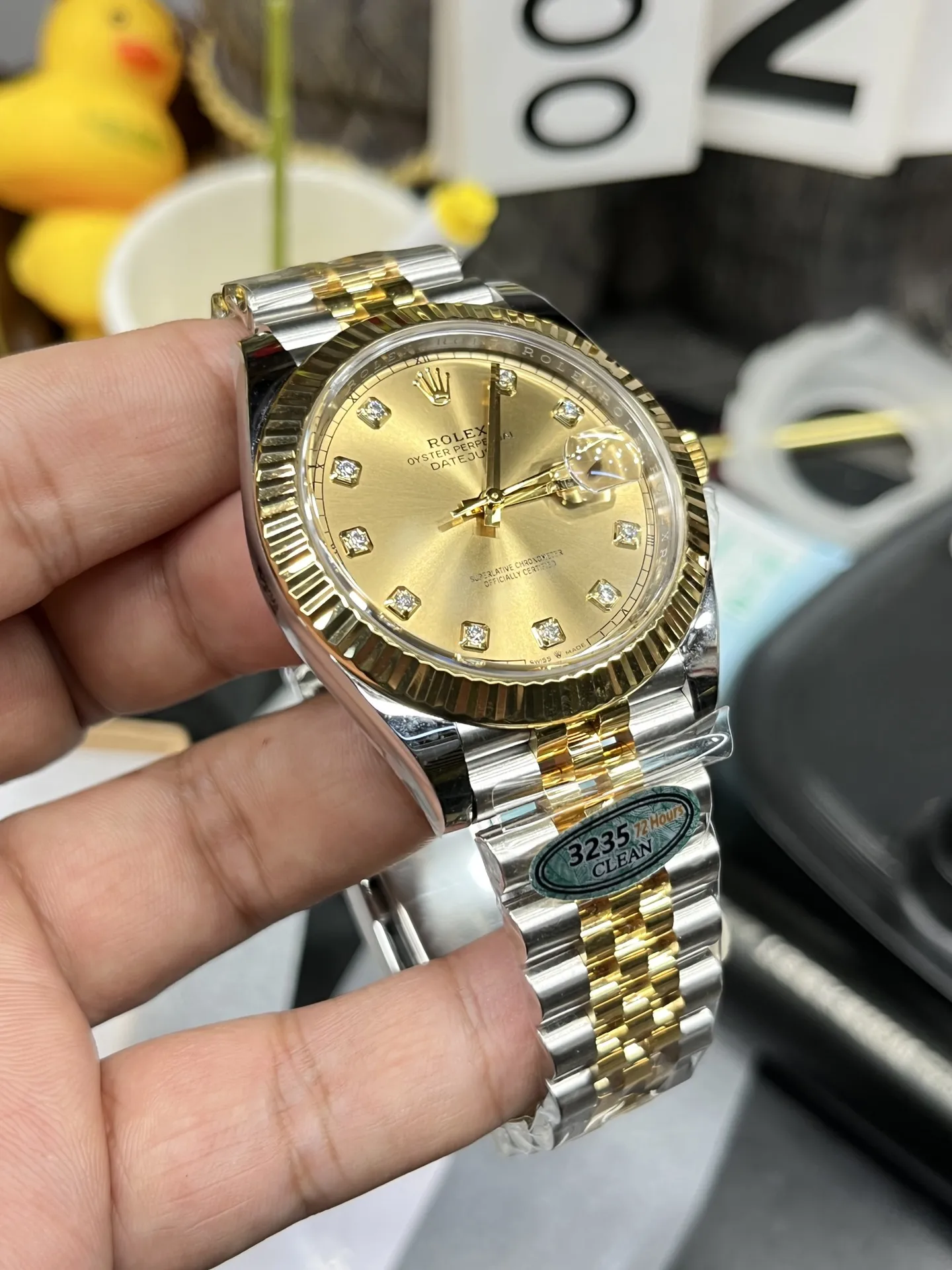 Clean Factory Watch Datejust 36 126233 Yellow Gold Dial & Bezel Diamonds Hour Markers Two Tone Jubilee Bracelet 3235 Caliber – Clean Factory Watch | The Best Super Clone Watches Store in China photo 6