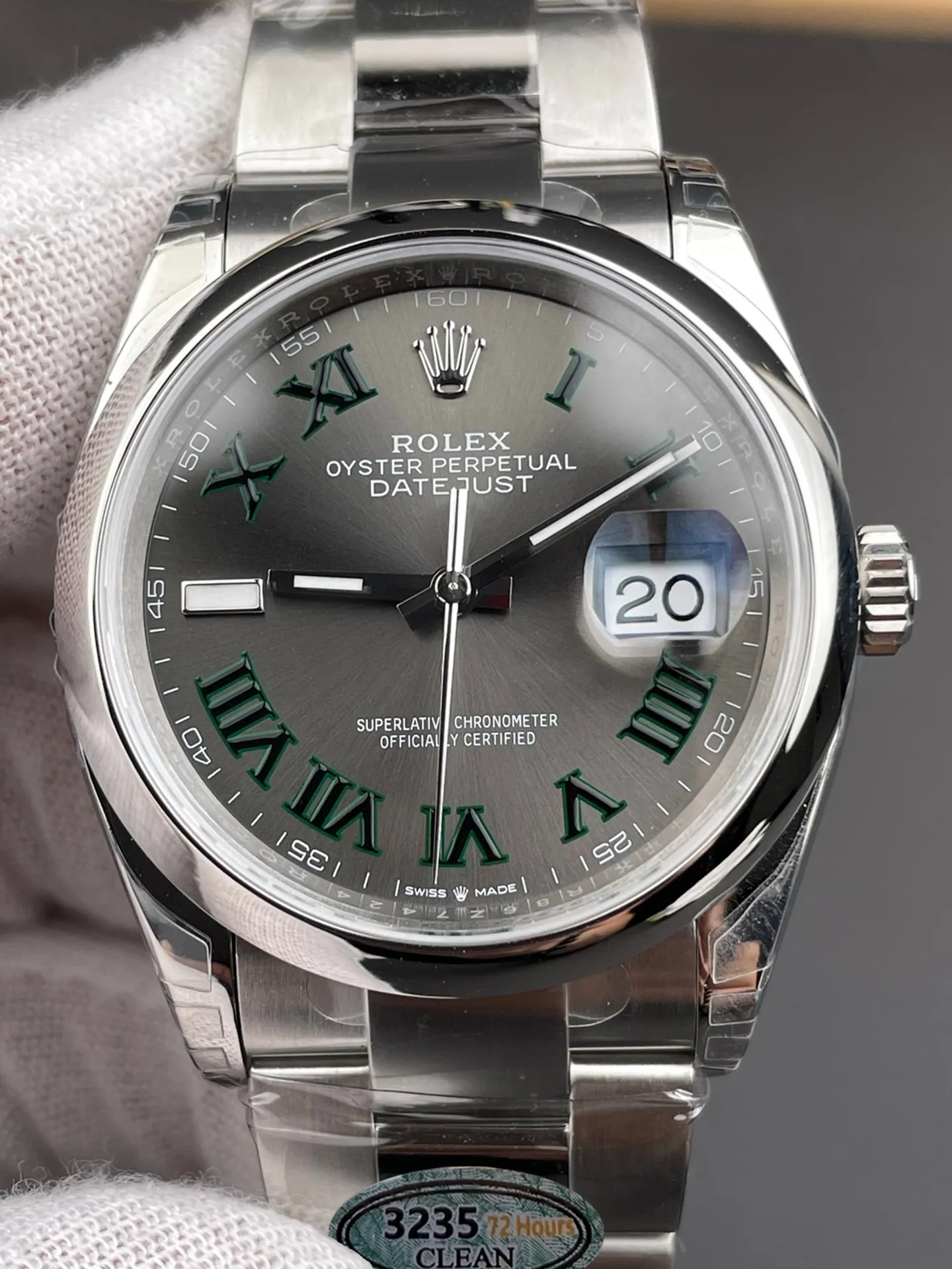Clean Factory Watch Datejust 36 Wimbledon 126200 Gray Dail with Roma Hour Markers Smooth Bezel DanDong 3235 Movement Oyster Bracelet 72 Hours Power Reserve – Clean Factory Watch | The Best Super Clone Watches Store in China