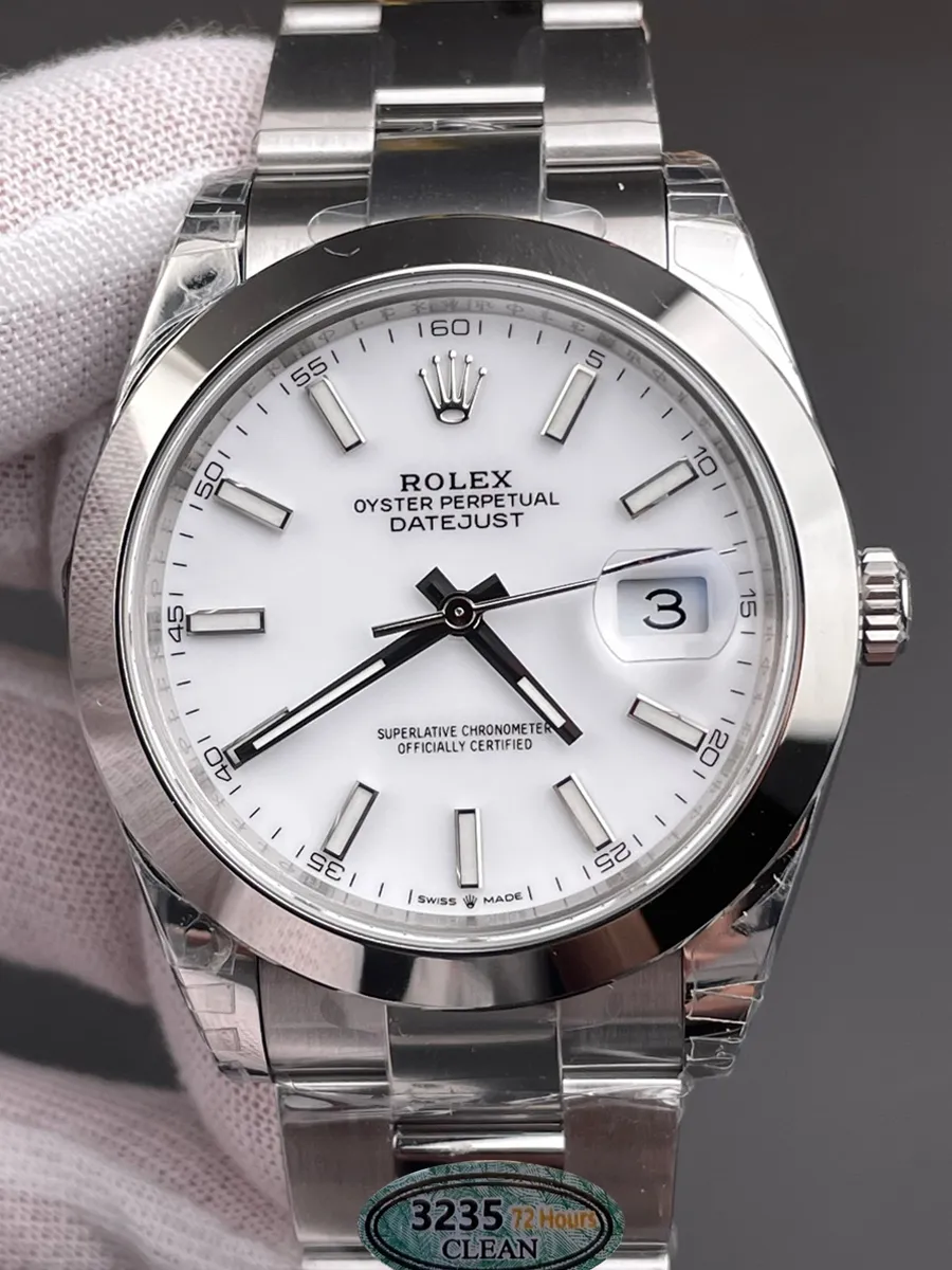 Clean Factory Watch Datejust 41 Ref 126300 White Dial Smooth Bezel 904L Steel Case & Oyster Bracelet DanDong 3235 Movement 72 Hours PW – Clean Factory Watch | The Best Super Clone Watches Store in China